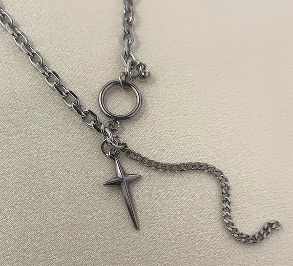 Cross Pendant Necklace for Men Women Streetwear Hip Hop Punk Unisex Necklace - Image 2