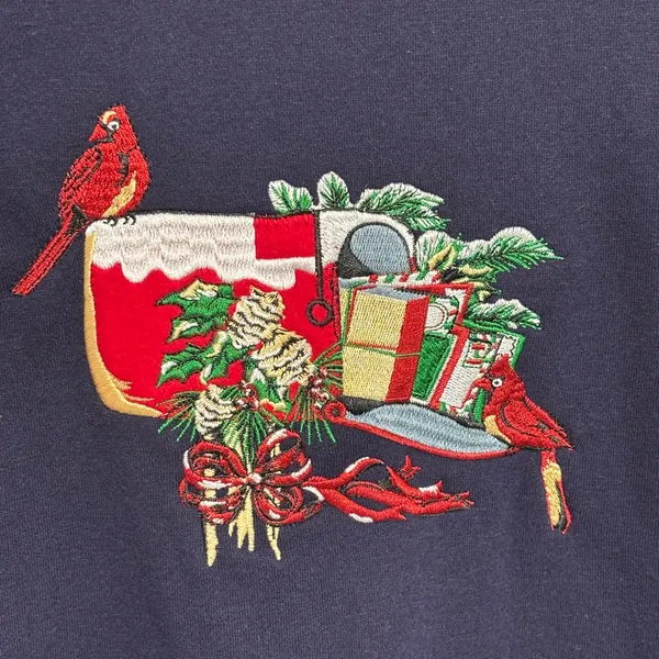 NEW Deadstock Vintage Holiday Cardinal Crewneck Sweatshirt - Size L - Image 3