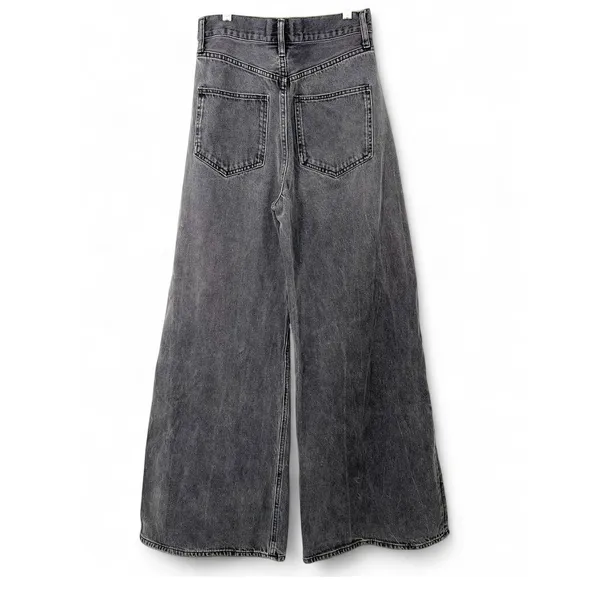 We the Free People 28 Libre Wide Leg Jeans Denim Washed Black Flare 31" inseam - Image 4