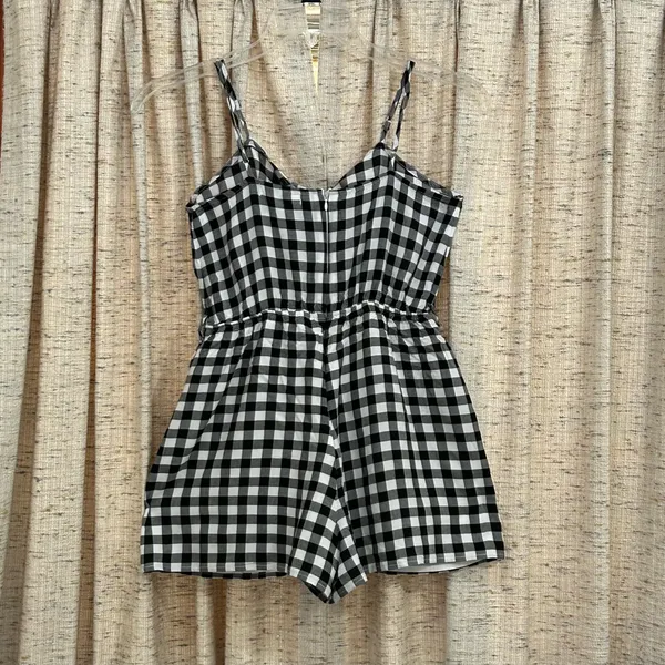 Urban Outfitters Tie Front Gingham Romper  - Image 7