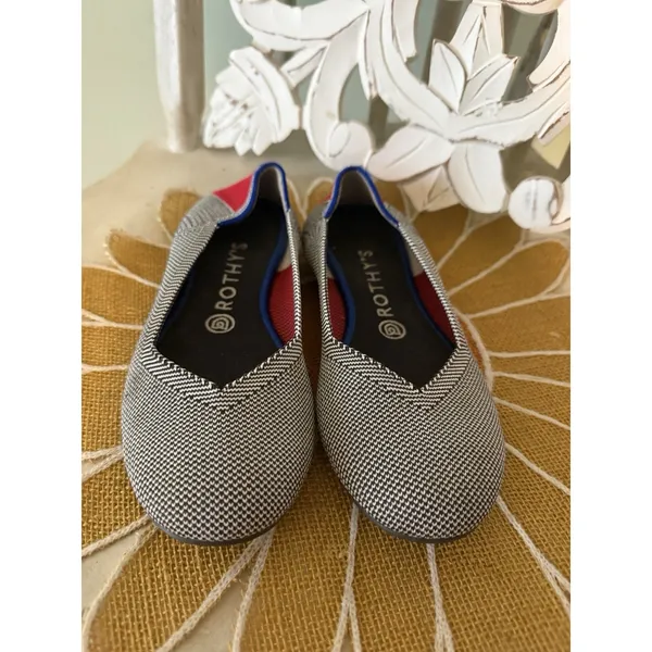 Rothy's The Point Women Size 8‎ Black White Excellent Knit Sustainable Flats - Image 3