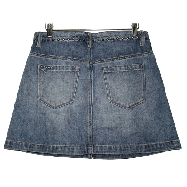 Women's BLANKNYC Blue Denim Medium Wash Cotton Casual Mini Jean Skirt Size 27 - Image 2
