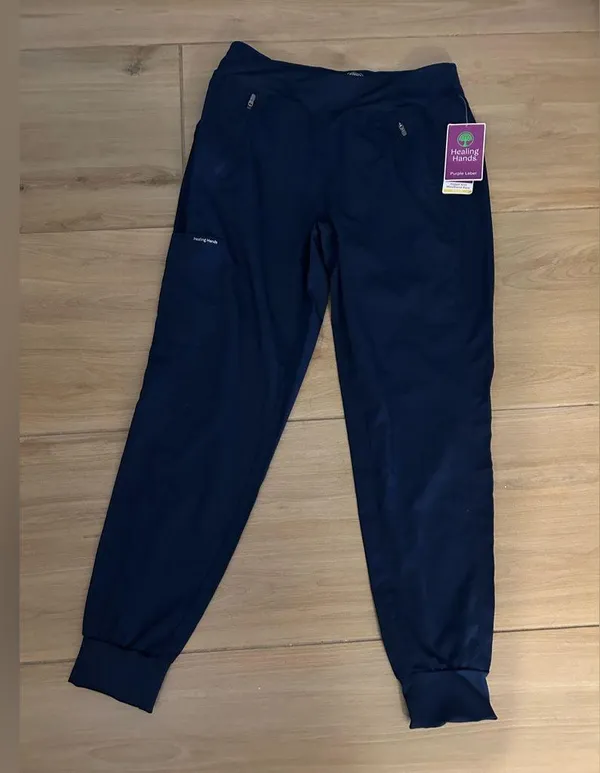 NEW Healing Hands Jogger Scrubs 6 Pocket Tara Scrub Pant 9233 Purple Label S - Image 4
