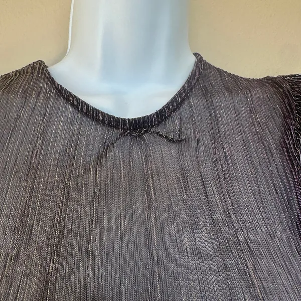 Sabina Musayev Purple Tiered Ruffle Mini Dress XS Plisse Metallic Cocktail $285 - Image 14