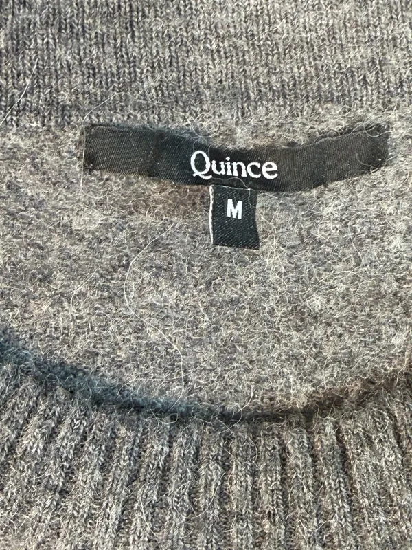 Quince Baby Alpaca Merino Wool Blend Crewneck Sweater Grey Size M - Image 2