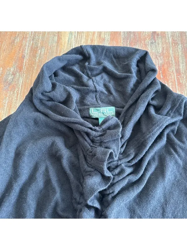 Lauren Active Ralph Lauren Black Cowl Neck Sweater M Wool Blend - Image 2
