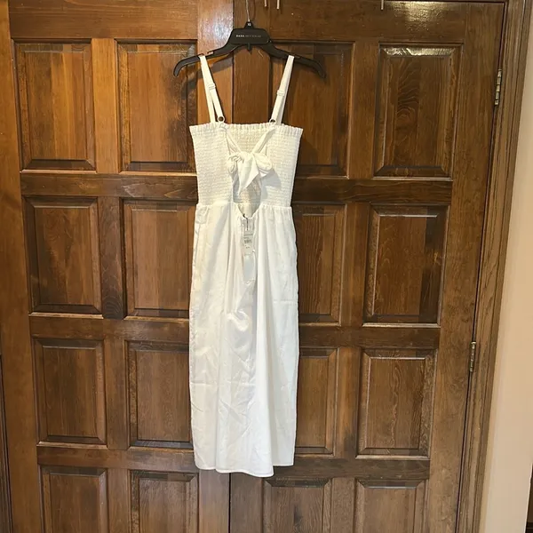 NWT Nordstrom Rack WAYF‎ Smocked Midi Dress Sleeveless Sorority Rush Medium - Image 7