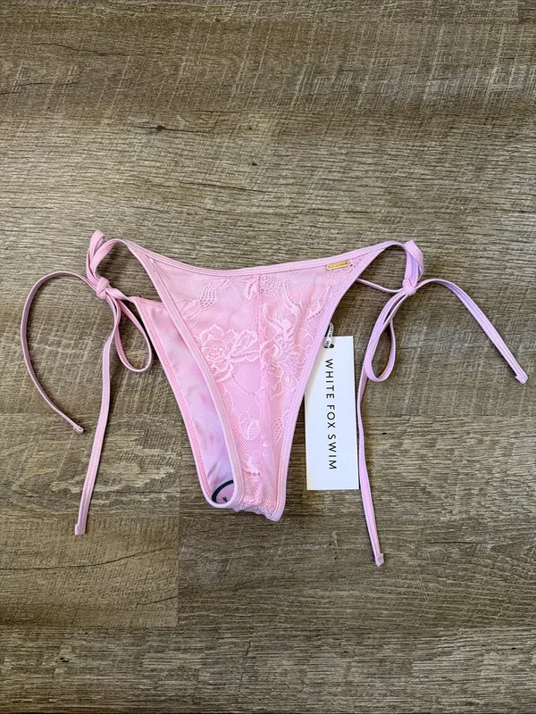 NWT White Fox Swim Take Me To Italy Bikini Bottoms Pink Size S - Image 3