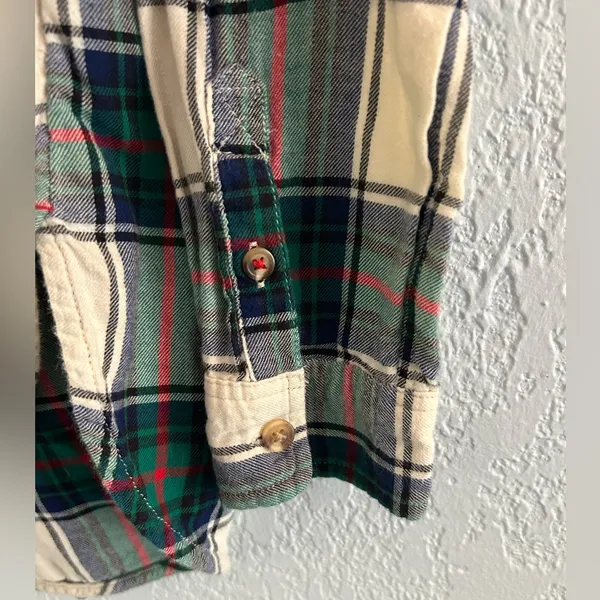American Eagle Boyfriend Fit Plaid Flannel Shirt Size S 100% Cotton - Image 6