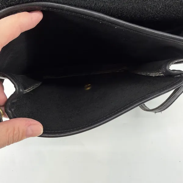 Vintage Coach NYC‎ Black Leather Top Handle Crossbody Turnlock Bag - Image 8