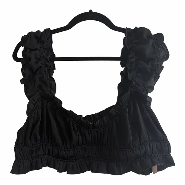 ✨Intimately Free People Cinched Cropped Black Sz Large Tank✨ - Image 2
