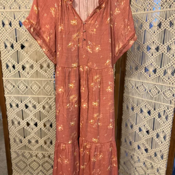 Wonderly Floral Tiered Button-Down Midi Maxi Dress - Image 2