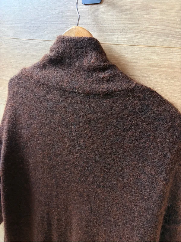 HUMANOID Brown Wool Mohair MIDI Cardigan Size Small - Image 6