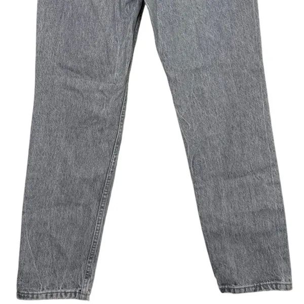 ZARA Straight Leg High Waisted Distressed Jeans Raw Hem 2 Rinsed Black #3900 - Image 7