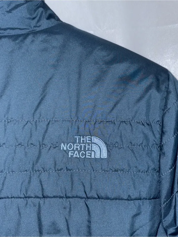 North Face Womens Insulated Reversible Jacket Sz Med Blue Warm Quilted Outerwear - Image 8
