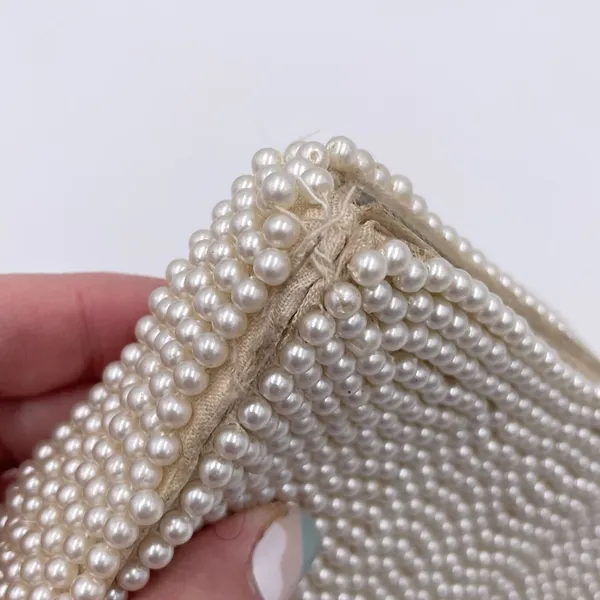 Vintage Miranda Made in Japan Pearl Beaded Clutch Evening Bag Mid Century 1950s - Image 6