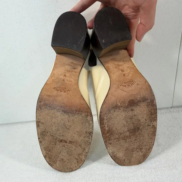 VTG‎ 90s Anne Klein 8 Slingback Chunky Loafer Bratz Block Heel Leather Tan Italy - Image 11