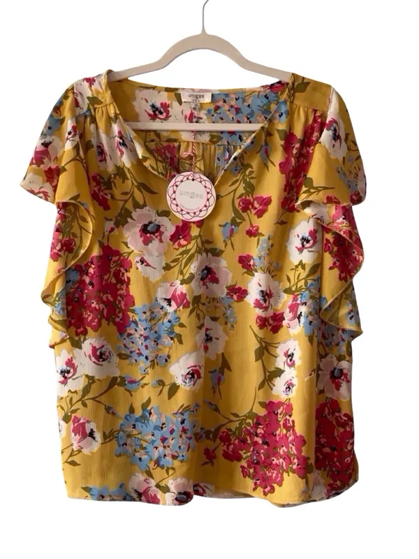Umgee Floral V‑Neck Blouse NWT – M – Lightweight Polyester - Image 11