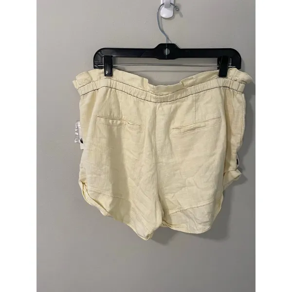 NWT Anthropologie Belted Paperbag Linen Blend Shorts Cream High Rise Size M - Image 3