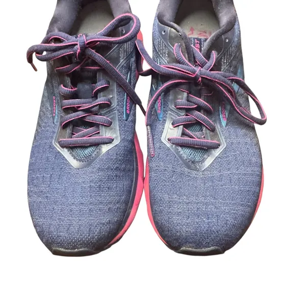 Brooks Ghost 12‎ Shoes Womens Size 8.5B Blue Pink Running Athletic Sneakers - Image 2
