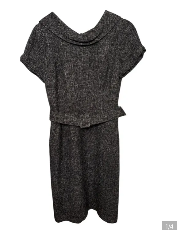 Banana Republic A Line Cowl Neck Wool Blend Belted Dress - Image 3