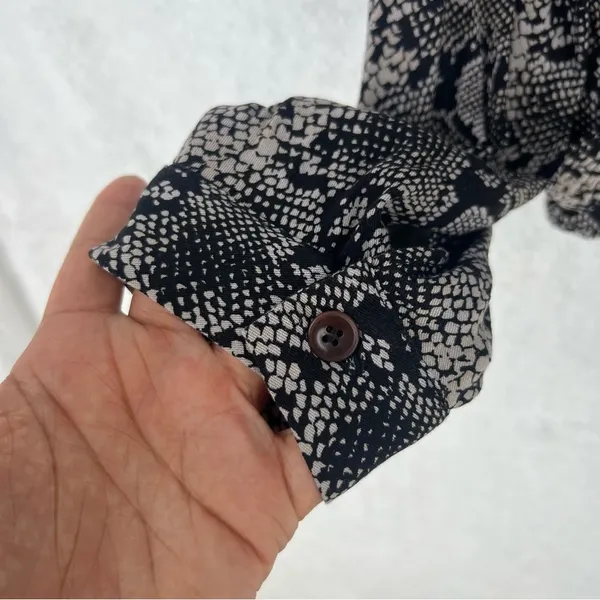 Zara Snake Print Button‎ Front Boxy Long Sleeve Button Up Top - Image 6