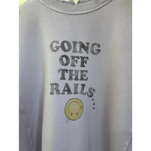 Aerie Oversized Graphic Sweatshirt‎ Purple Cozy Casual Pullover Size S Trendy - Image 3