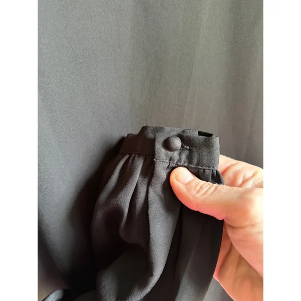 Tinley Road Black Shift Dress Small Sheer Sleeves Minimalist LBD - Image 6