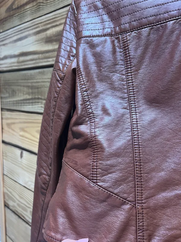 Xhilaration Leather Brown Jacket - Image 5