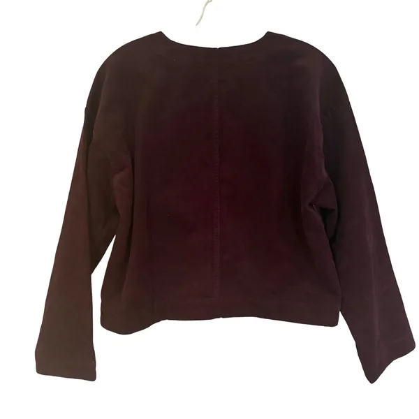 Madewell Waffle Knit Relaxed V-Neck Top Women's‎ M Black Iris Preppy Minimalist - Image 6