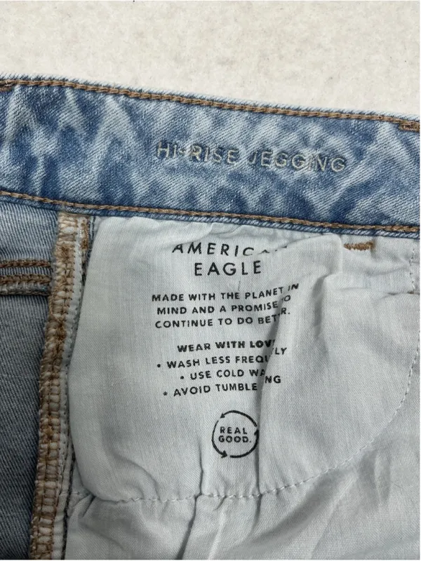 Womans Excellent American Eagle Jegging Light Wash Blue Jeans Size 10 Waist 29 - Image 7
