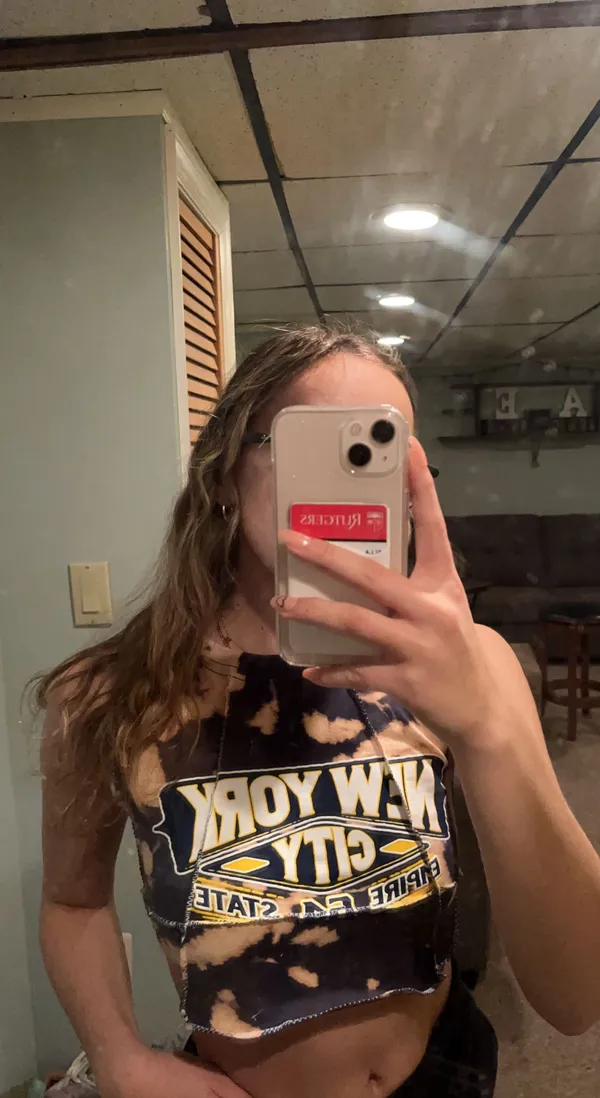 Custom Made Vintage Distressed Crop Top - Image 2