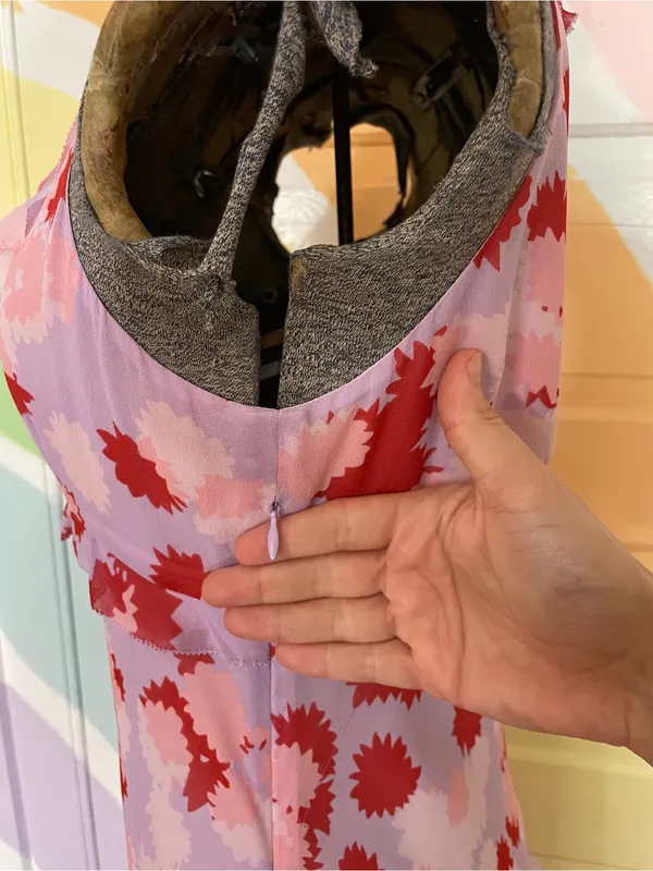 Anthropologie Deletta Silk Floral Y2K Whimsical Midi Dress Sz 8 💛🎀 - Image 5