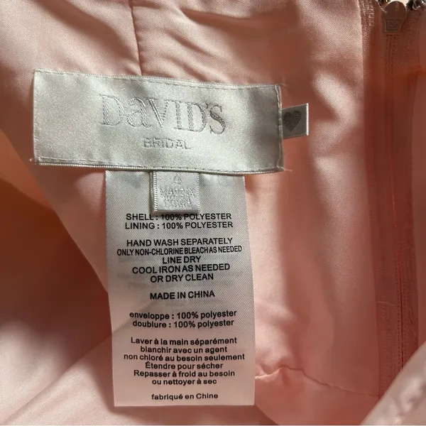 David’s Bridal Peachy Pink Tulle One‎ Shoulder Mini Bridesmaid Dress Size 4 - Image 3