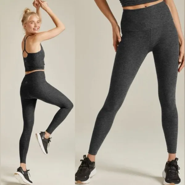 Beyond Yoga Spacedye Leggings charcoal grey size medium yoga Pilates workout - Image 2