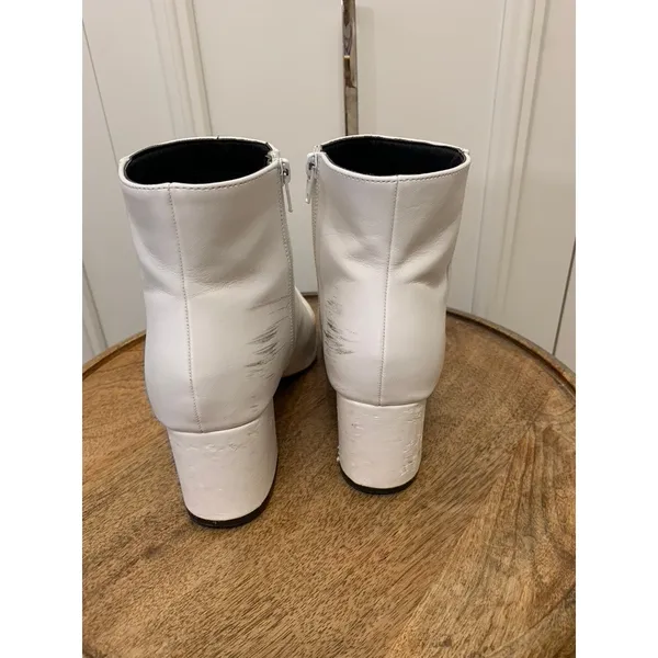 SHEIN Women's White‎ Ankle Booties Size 10 Block Heel Casual - Image 4