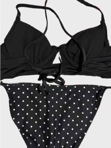 wild fable Black & White Polka Dot Two-Piece Bikini - Image 4