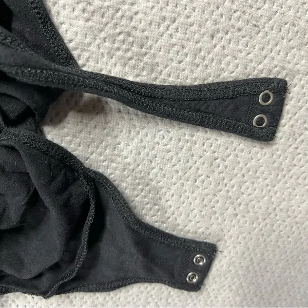 Abercrombie Soft Drapery Cowl Neck Black Bodysuit Size Medium EUC - Image 4