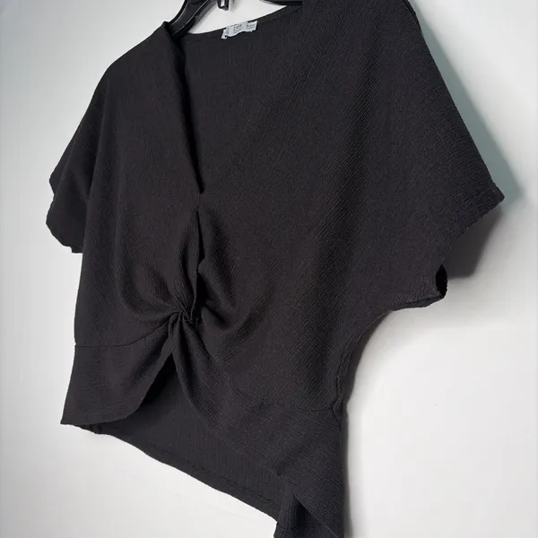 ZARA women’s Size S Black Twist Front Cut Out V Neck Top(A213)&✨ - Image 4