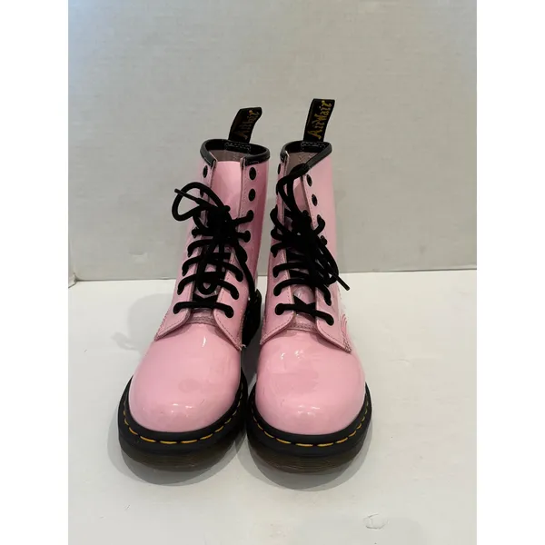 Dr. Martens 1460 Boot Womens Size 6 Pink Patent Leather 8-Eye Lace Up‎ Combat - Image 2
