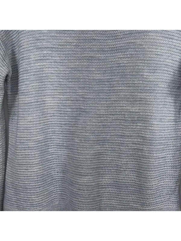 LOFT XS Blue Cotton Open Knit Hi Low Sweater - Image 5