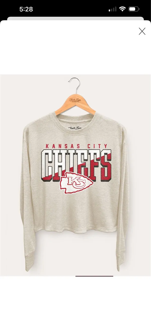 National Football League Team Apparel Junk Food Clothing Kansas City Chiefs women’s long sleeve Large New - Image 3