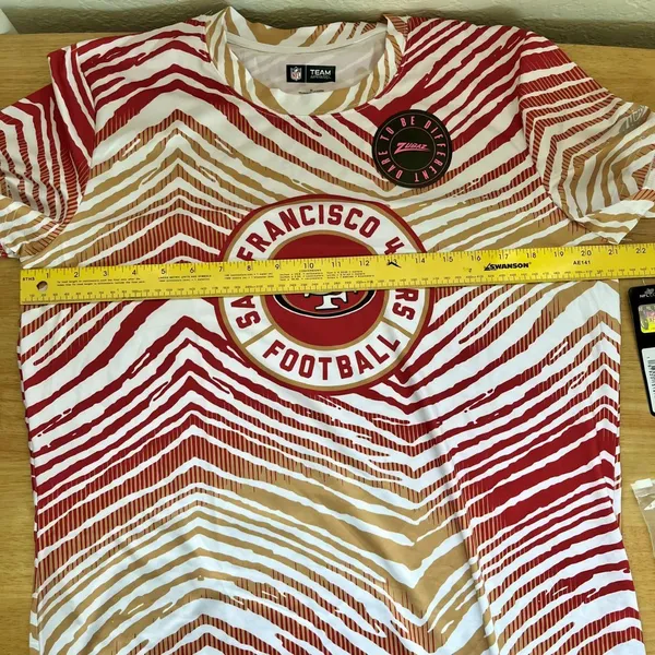 NWT NFL SAN FRANCISCO 49ERS Zubaz Zebra 2 Team Color Circle Logo T-Shirt XL - Image 6