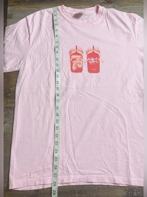 Comfort Colors Pink Short Sleeve Tee with Coffee Cup Graphic - Image 6