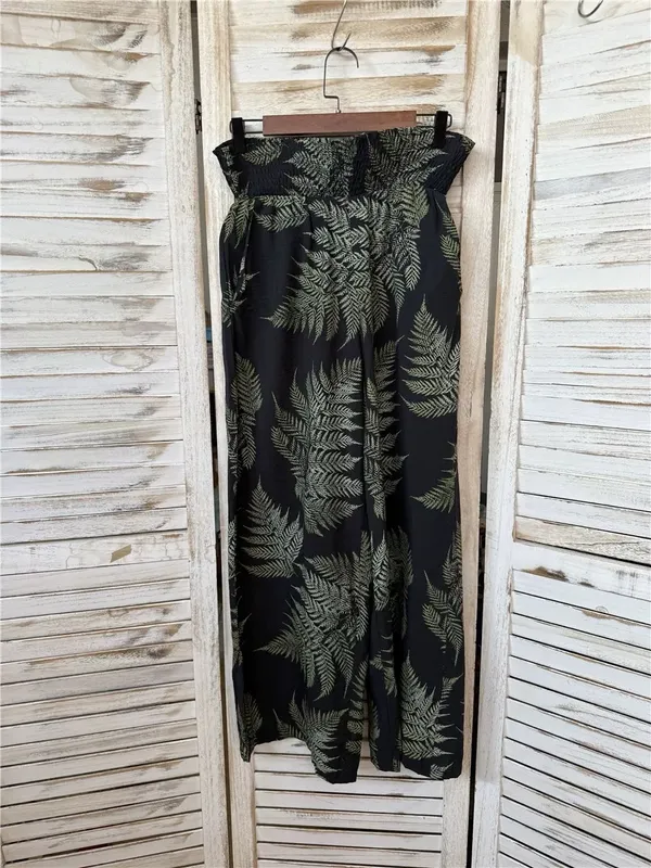 Disturbia Wide-Leg Fern Print Pants, 4 - Image 4