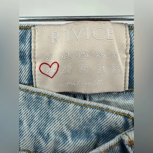 Revice Women's Light Wash‎ Blue Straight Leg Asymmetrical Waist Size 28 - Image 3