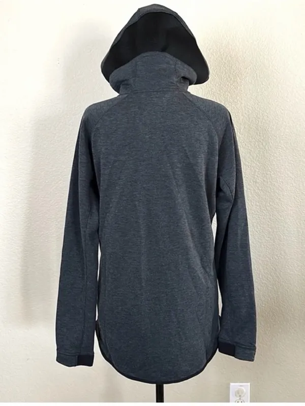 Nike Women's Dark Gray Full-Zip Hooded Jacket - Image 5