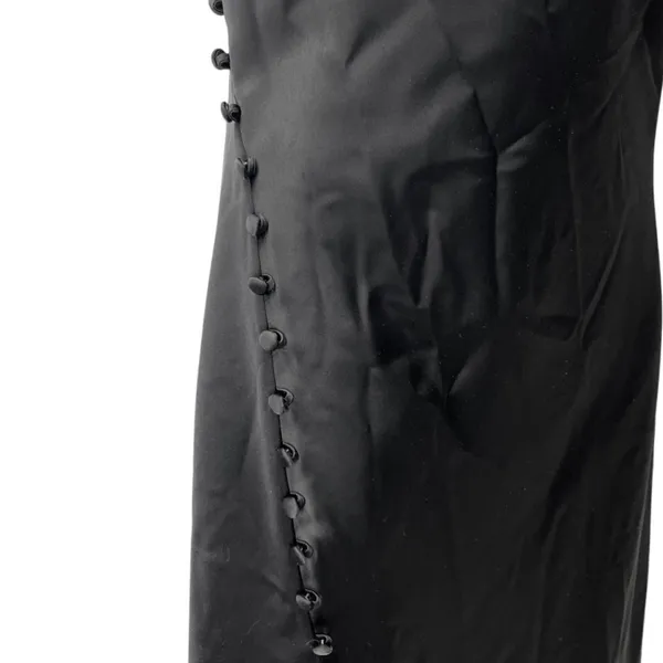 Zara Black Silk Satin Sleeveless Cami Camisole Cowl Neck Midi Tank Slip Dress L - Image 4