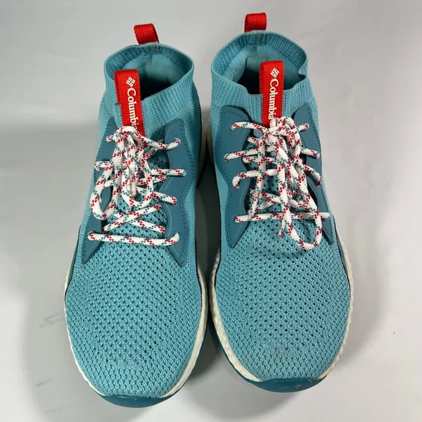 Columbia Womens 9 SH/FT Mid Breeze Hiking Shoes Aquatint/Poppy‎ Red Omni-Grip - Image 2