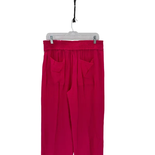 French Laundry bright pink crepe drawstring wide leg pants size L vacation - Image 6